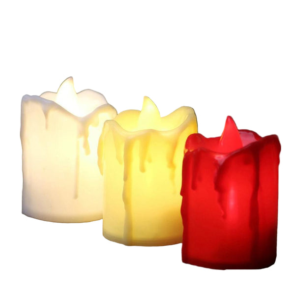 Multicolor Flameless Melted LED Candles.
