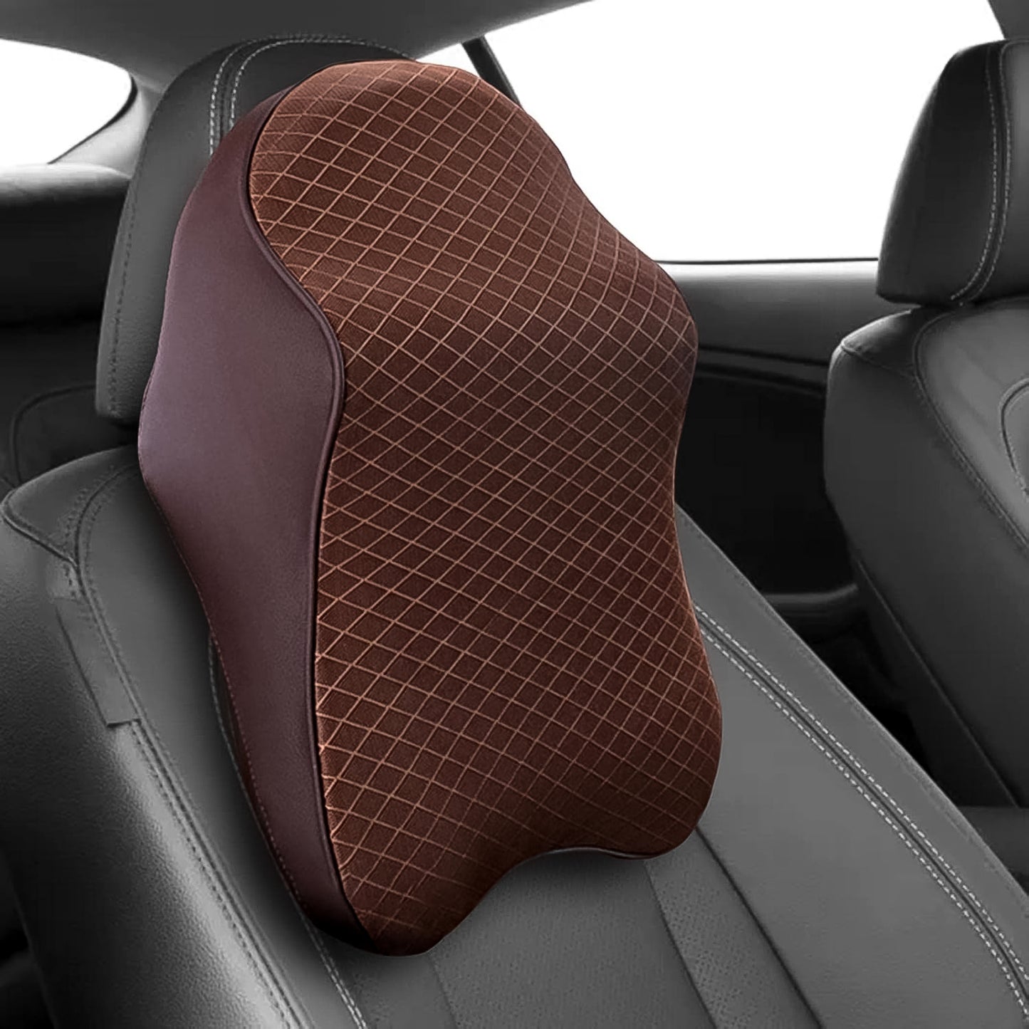8595 Car Neck Pillow Car Neck Headrest Pillow Memory Foam Car Accessories Cushion Car Seat Head Support Neck Protector Car Seat Neck Pillowfor Driving (1 Pc) Wukusy