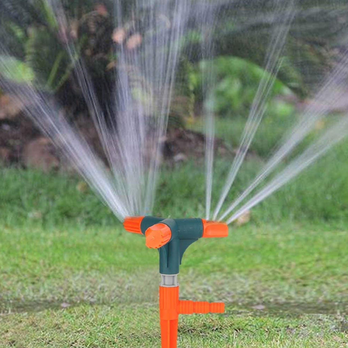 Garden Sprinkler – 360° Rotating Adjustable 3-Arm Lawn Water Sprinkler