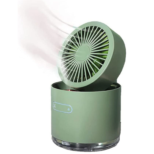 7615 Mini Desktop Cooling Fan Automatic Shaking Head Rotating Spray Humidifier Fan Water Cooling Small Fan Desktop Mini Air Conditioning Fan With Small Water Tank (Battery Not Include) Wukusy