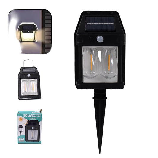 18W Solar Wall Light with Double Lamps & Motion Sensor