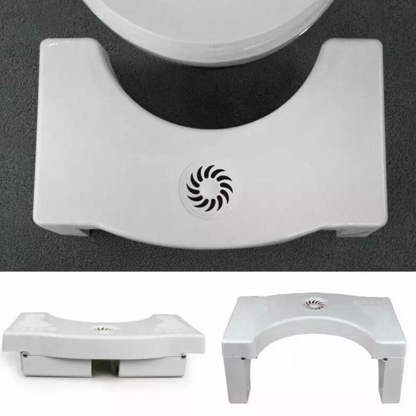 6005a Plastic Non-slip Folding Toilet Squat Stool - White Color Wukusy