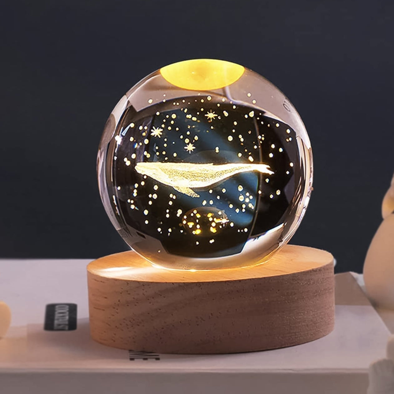 Fish 3d Crystal Ball Lamps With Base (1 Pc) Wukusy