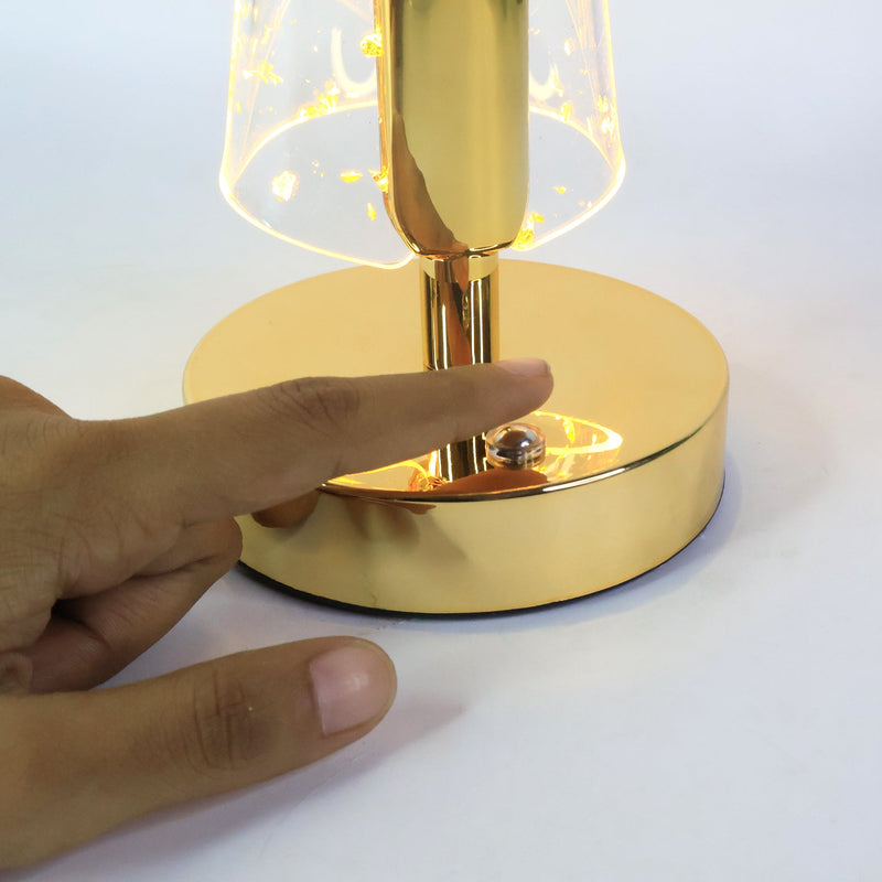Luxury Golden Crystal LED Double Shade Table Lamp Wukusy