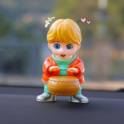 Creative Solar Drummer Car Aromatherapy Solar Powered Car Air Freshener (1 Pc) Wukusy