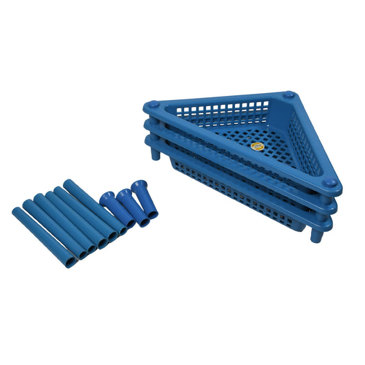 Triangle 3-Tier Plastic Storage Rack.