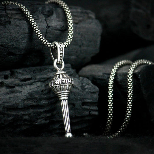 Silver Chain With Gada Pendant Wukusy