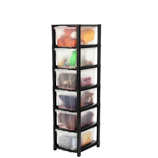 6-Layer Modular Plastic Drawer Storage Cabinet - BuyItOnline