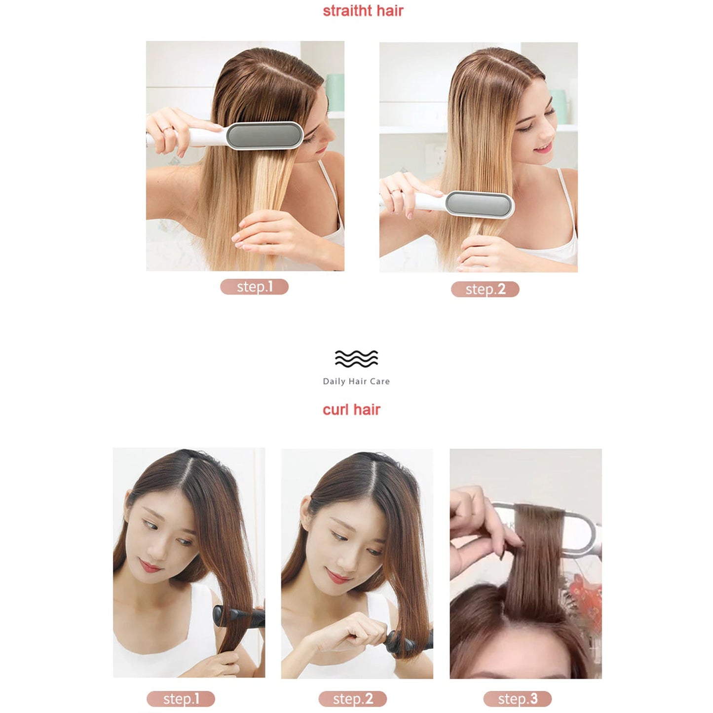 HQT-909B Hair Straightener Brush