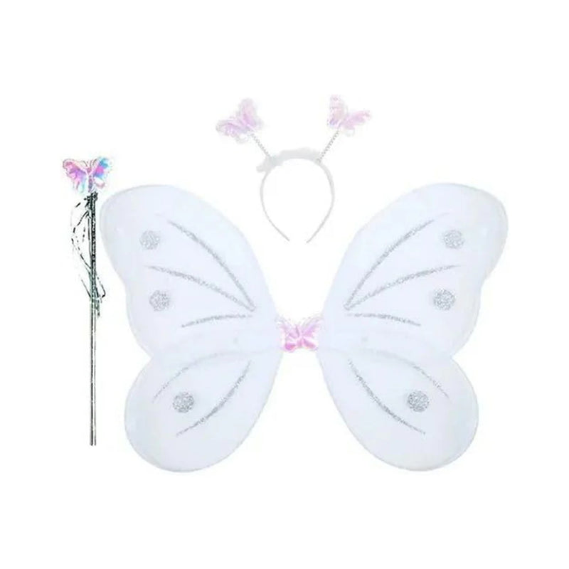 Baby Girls Fairy Butterfly Wings Costume with Wand & Hairband - BuyItOnline
