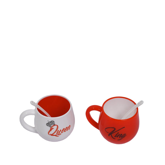 King & Queen Printed Matching Coffee Mugs