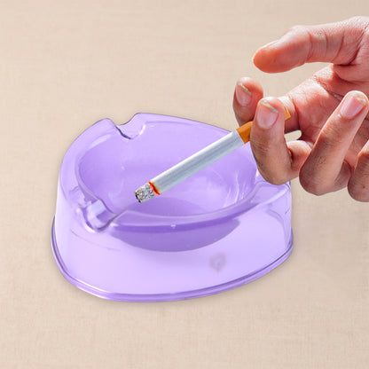 Transparent Purple Plastic Ashtray – Stylish, Unbreakable &amp; Heat-Resistan