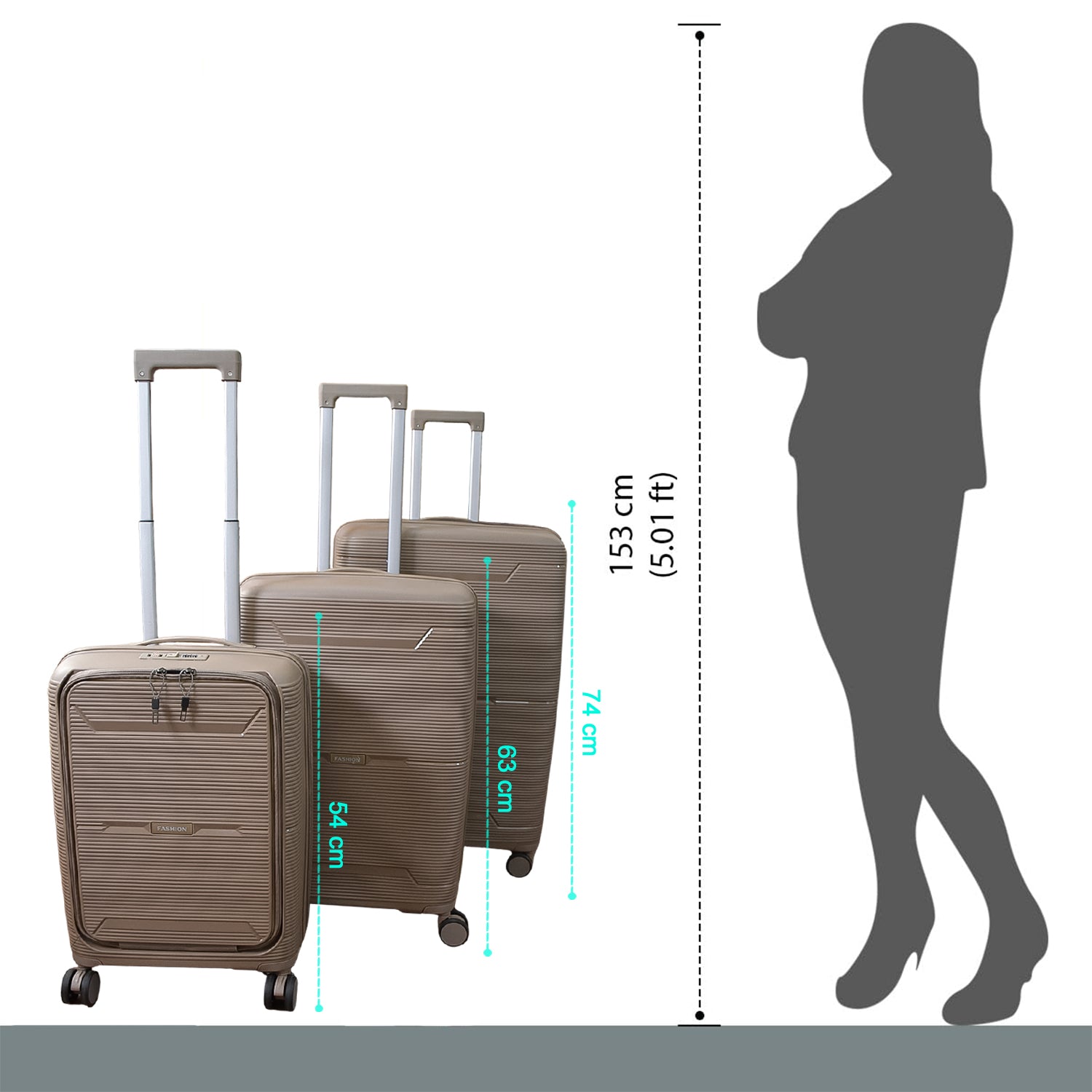 Hard-shell Trolley Luggage Bag (Set Of 3-pice  Mix Color) Wukusy