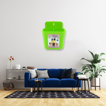 4473 Multipurpose Wall Holder  Mobile Holder  Stationary Storage  Bathroom Accessories  Remote Holder  Makeup Brush Holder  Useful In Office Kitchen Drawing Room 2 Section Stand (1 Pc ) Wukusy