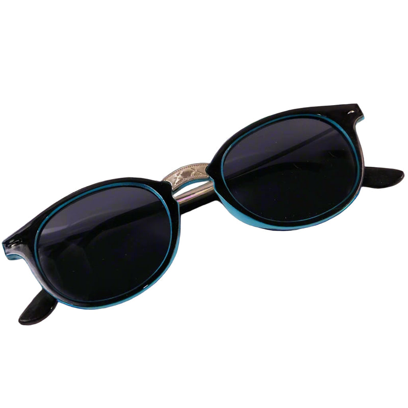 Sky-Blue UV Protected Round Sunglasses Wukusy