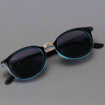 Sky-Blue UV Protected Round Sunglasses