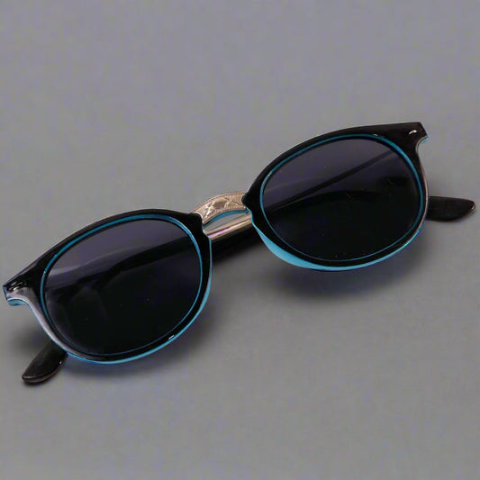 Sky-Blue UV Protected Round Sunglasses