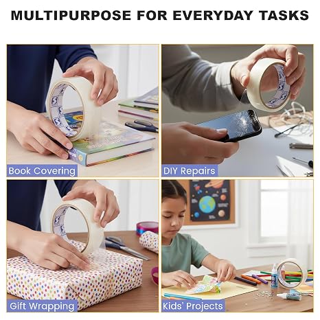 Heavy Duty Transparent Packing Tape Roll | Pack of 1 for Carton Sealing | Strong Adhesive BOPP Shipping Tape for Moving, Office & Warehouse, E-Commerce Box Packing, Home use,DIY works