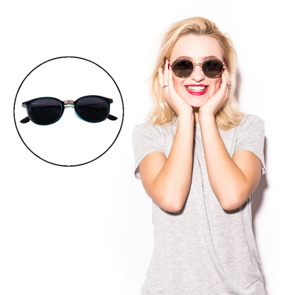 Sky-Blue UV Protected Round Sunglasses