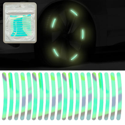 Multicolored Reflective Car Wheel Hub Stickers
