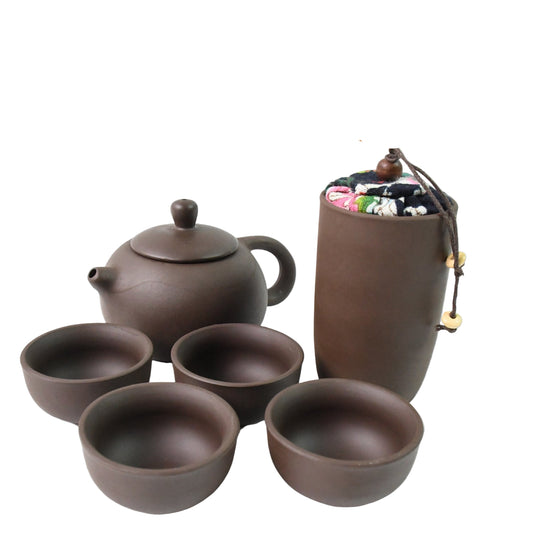 Portable Kung Fu Tea Set With A Portable Travel Bag (Set Of 6pcs)