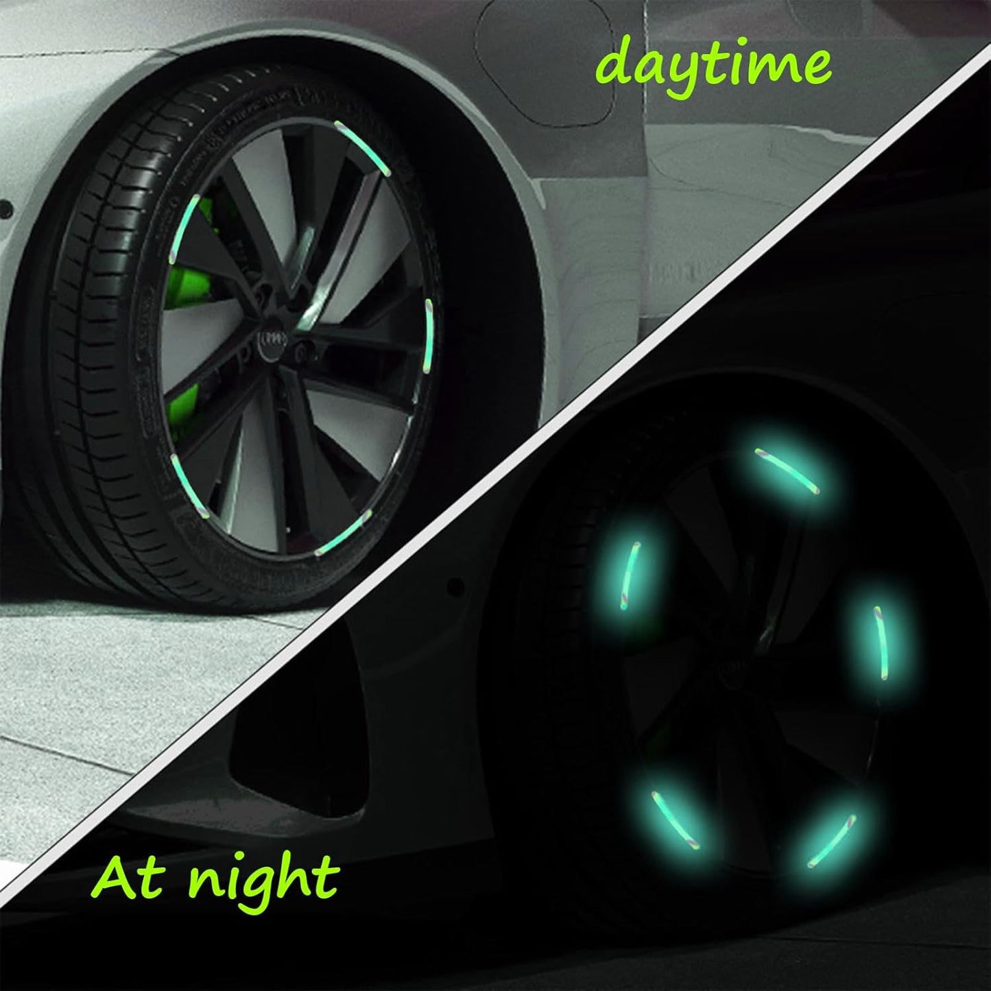 Multicolored Reflective Car Wheel Hub Stickers
