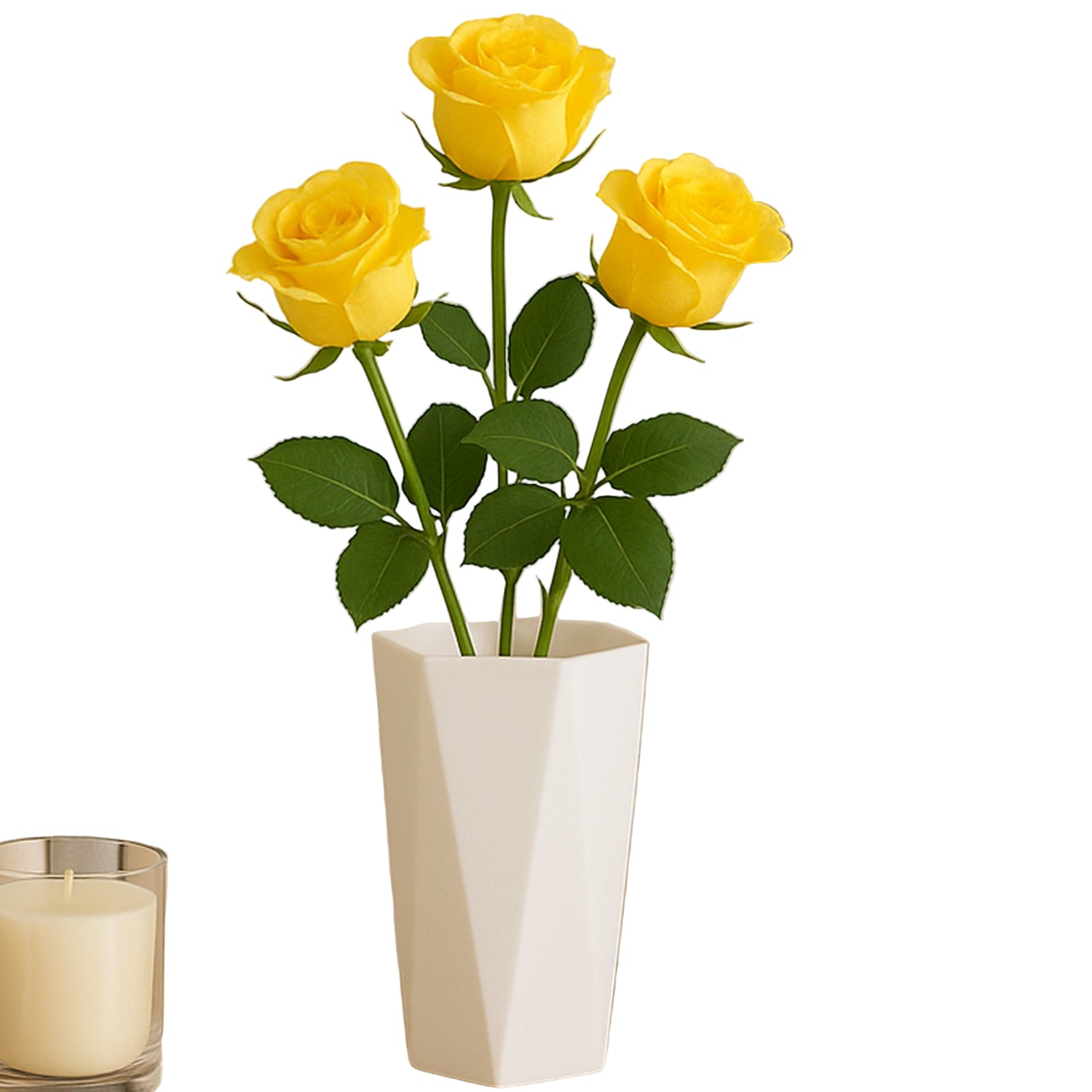 Modern Geometric Hexagon Plastic Flower Vase (1 Pc) Wukusy