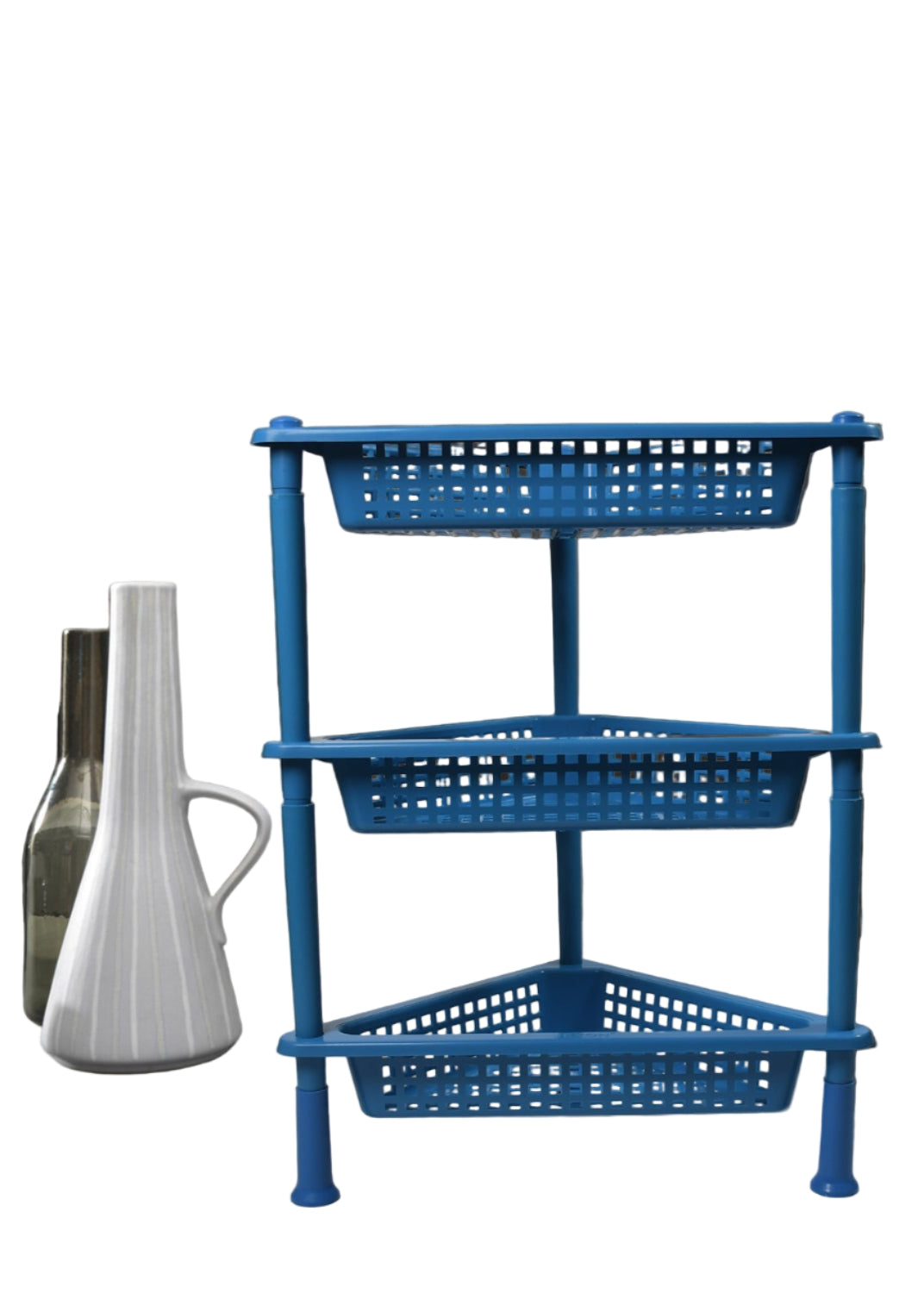 Triangle 3-Tier Plastic Storage Rack.