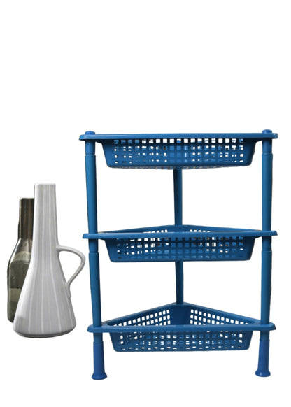 Triangle 3-Tier Plastic Storage Rack.