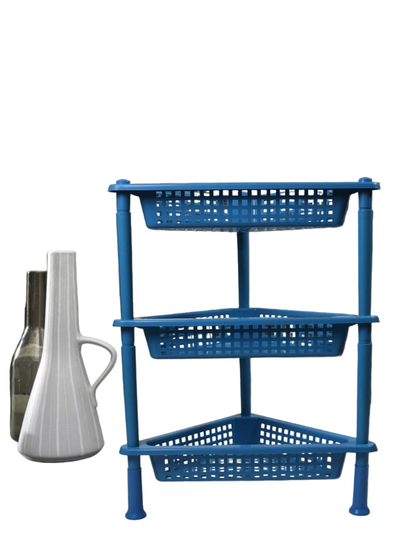 Triangle 3-Tier Plastic Storage Rack.