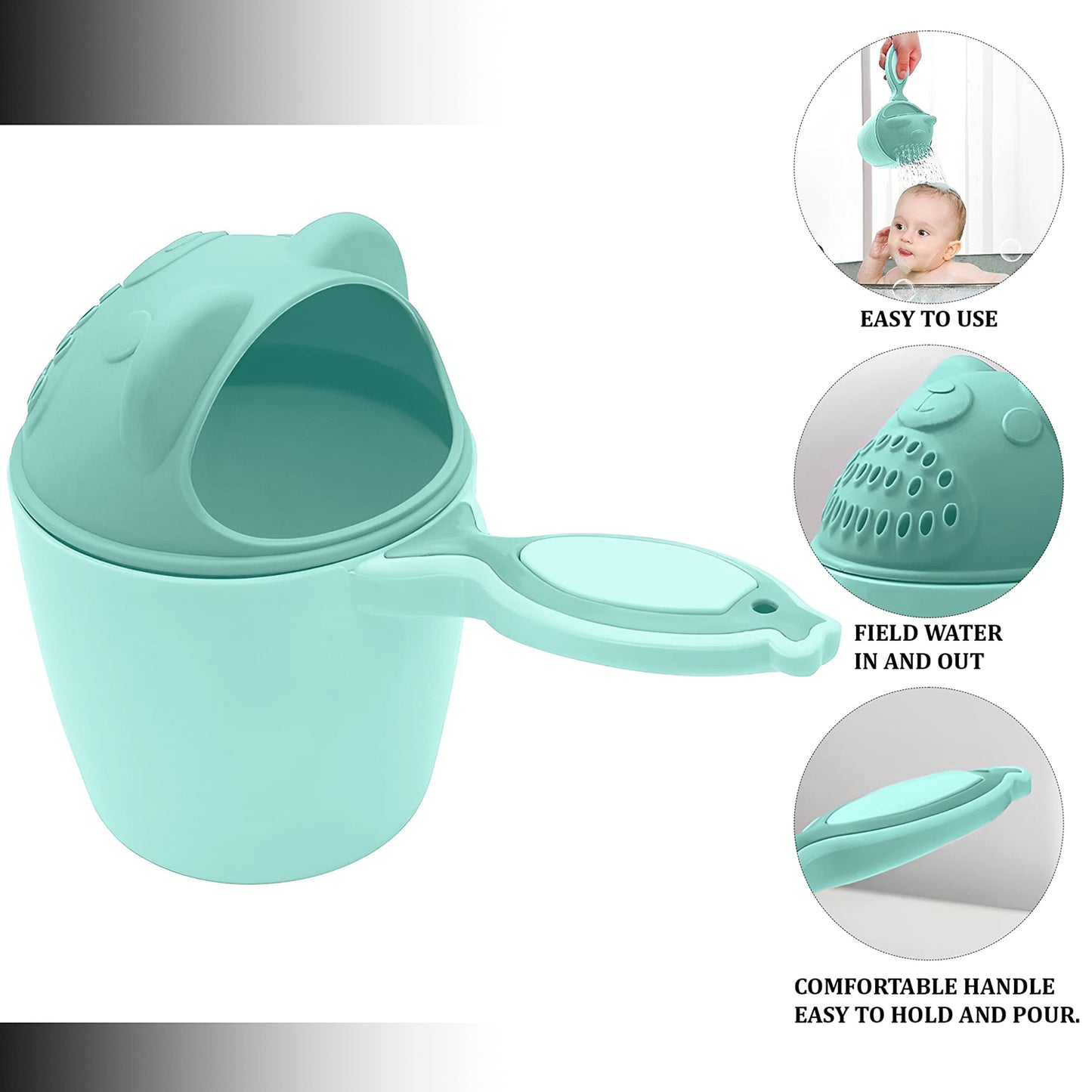 7697 Baby Shampoo Shower Cup Safe Soft Bathing Water Scorpion Baby Bath Tumbler Hair Washing Mug Rainer Wukusy