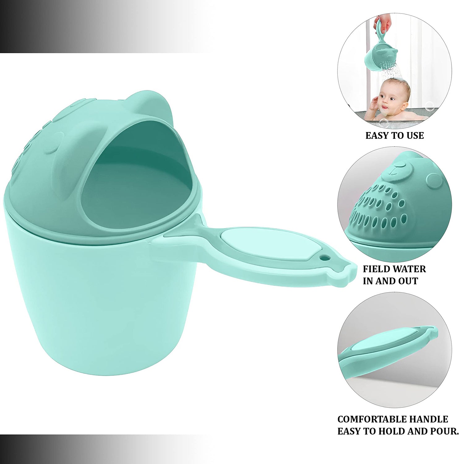7697 Baby Shampoo Shower Cup Safe Soft Bathing Water Scorpion Baby Bath Tumbler Hair Washing Mug Rainer Wukusy