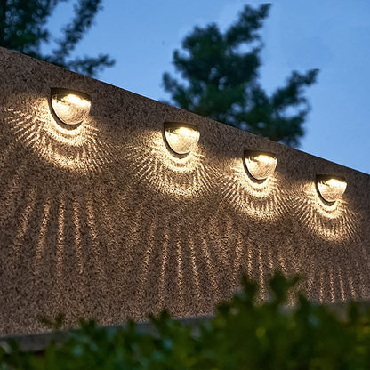 6-LED Solar Wall Lights with Honeycomb Shade