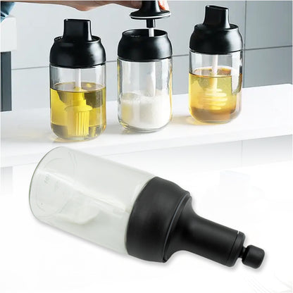 Heat-Resistant Glass Condiment Jar with Spoon - BuyItOnline