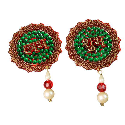 Shubh Labh Beaded Decorative Door Hanging (2 Pc) Wukusy