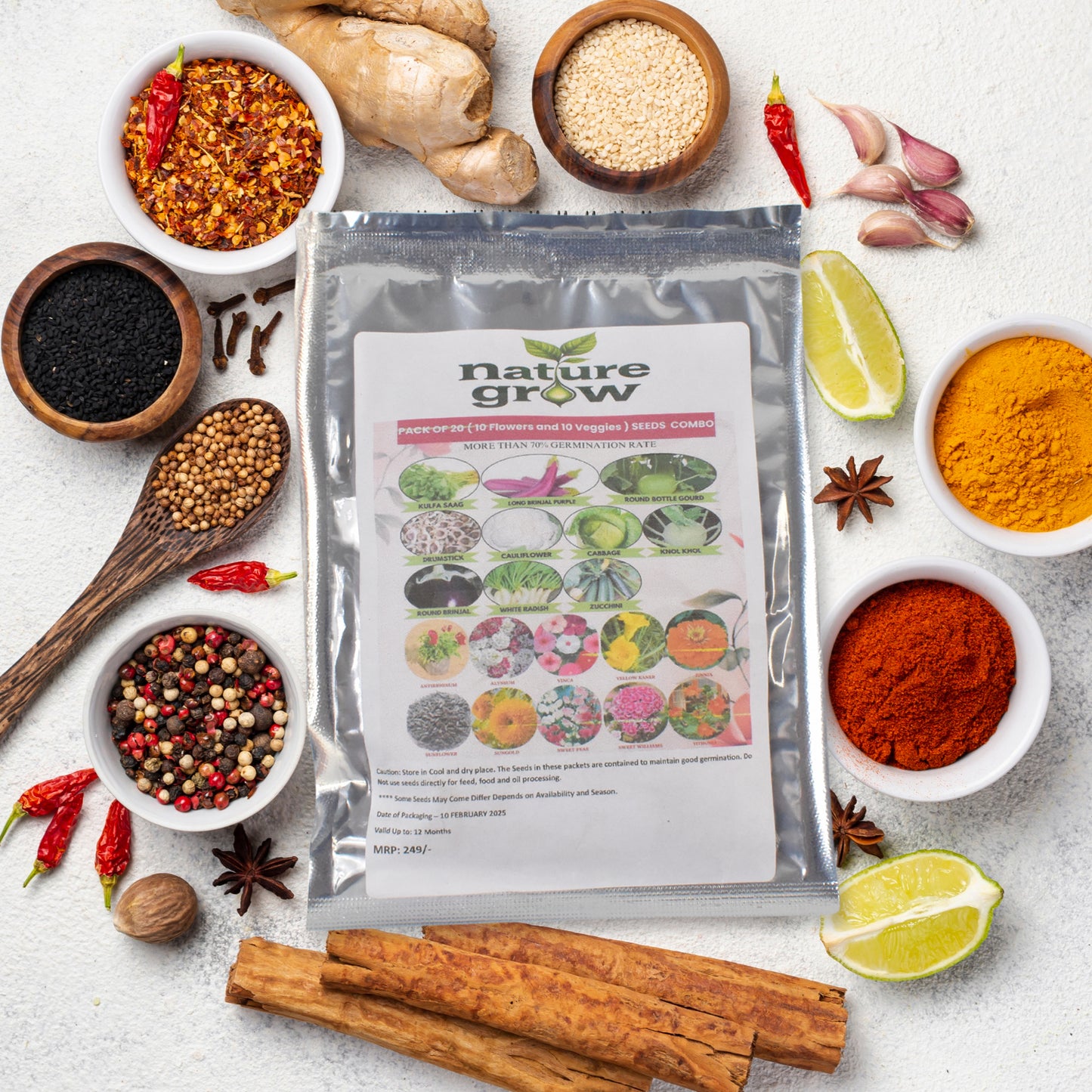 20-in-1 Vegetable & Flower Seeds Combo Pack